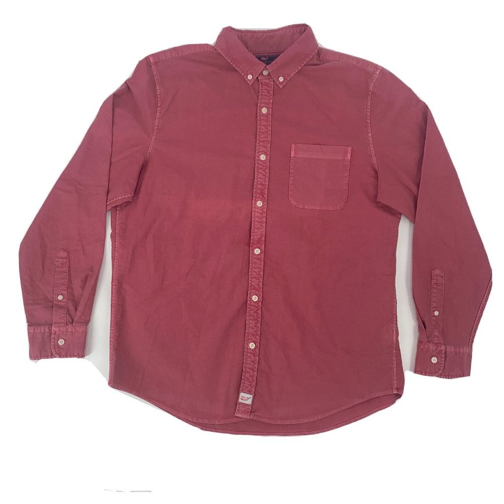 Men's Vineyard Vines Slim Fit Murray Shirt Long Sleeve Button‎ Down Red L